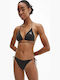 Bikini Slip mit Schnürchen Schwarz
