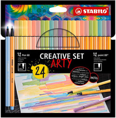 Stabilo Creativity Set Arty Μαρκαδόροι Σχεδίου Πολύχρωμοι 24τμχ