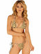Bikini Set Triangle Top & String Bottom with Laces Bella Vista Animal Print