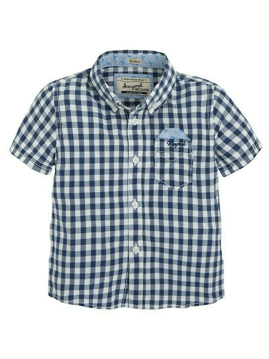 Mayoral Kids Checked Shirt Blue