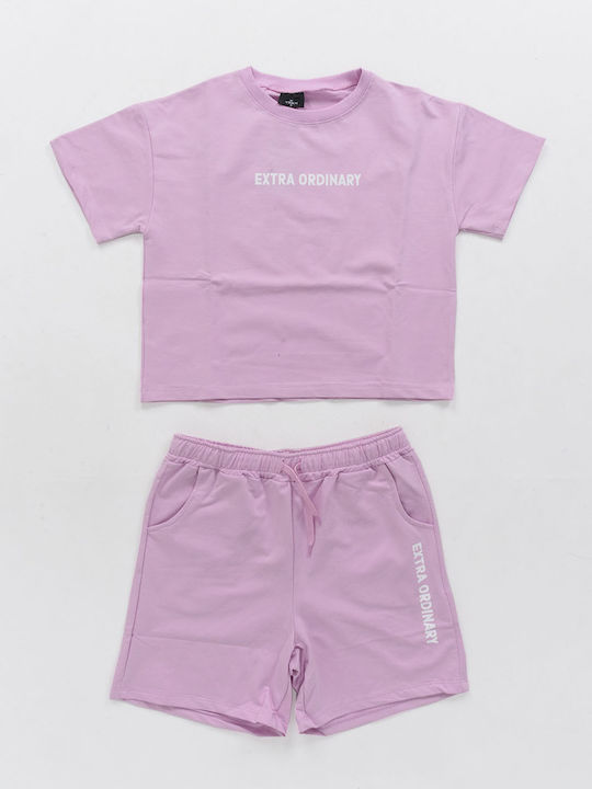 Trax Kids Set with Shorts Summer 2pcs Lilac