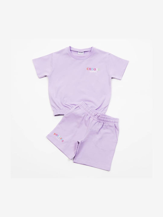 Trax Kids Set with Shorts Summer 2pcs Lilac