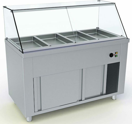 Dominox Beheizte Ausstellungsvitrine Kammer mit 4 Plätzen für Gastronomen und Leistung 1800W B141 x T70 x H128 cm