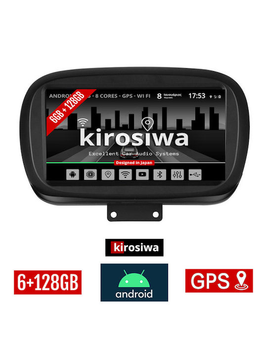 Kirosiwa Auto-Audiosystem für Fiat 500X 2014+ (Bluetooth/USB/AUX/WiFi/GPS) mit Touchscreen 9"