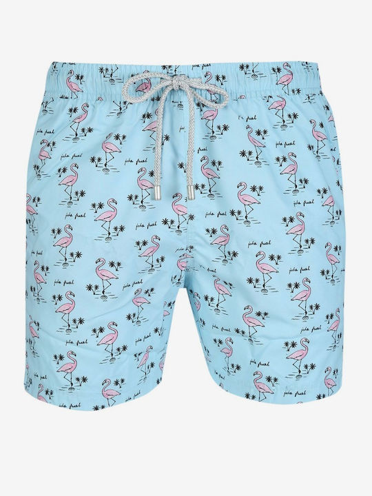 Costume de baie bărbați Pantaloni scurți Albastru deschis cu modele