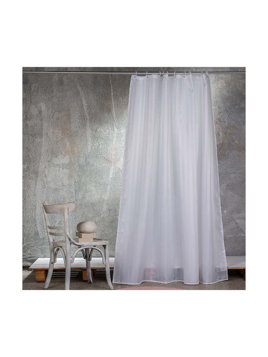 Melinen Jacquard Κουρτίνα Μπάνιου Υφασμάτινη 180x180 cm White