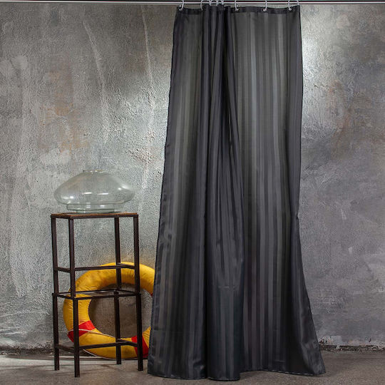 Melinen Jacquard Shower Curtain Fabric 180x180cm Anthracite