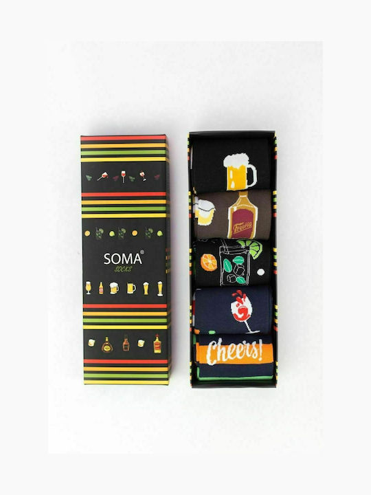 Soma Socks Cheers Șosete cu Model Albastre 5Pachet Soma Socks Cheers Șosete cu Model Albastre 5Pachet