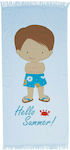 Borea Hello Summer Kids Beach Towel Light Blue 140x70cm