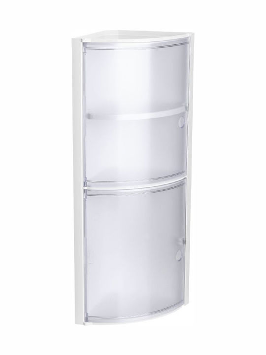 Tatay 06513.001 Corner Wall Mounted Bathroom Shelf Plastic with 3 Shelves 19x19x62.5cm Transparent