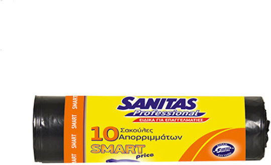 Sanitas Trash Bags for the Garden Capacity 160lt with Drawstring Smart Price 80x110cm 10pcs Black