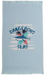 Melinen Dangerous Seas Kids Beach Towel Light Blue 120x70cm