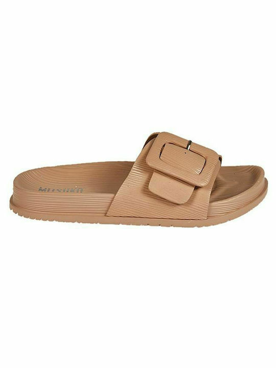 Mitsuko Frauen Flip Flops in Beige Farbe