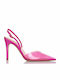 Pointed Toe Heels Made of Patent Leather with Fuchsia Stiletto Heel Height