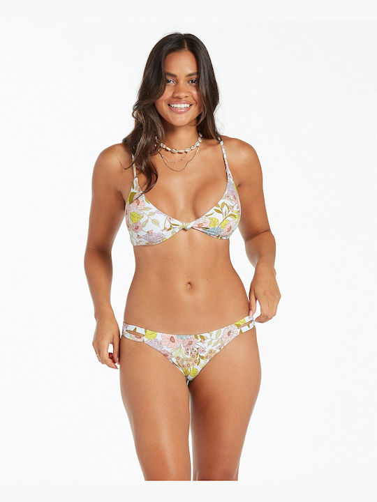 Volcom Triangle Bikini Top with Adjustable Straps White Floral