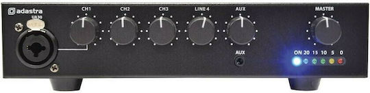 Adastra UA30 Mini PA Power Amplifier 5 Channels 30W/8Ω 30W/100V with Cooling System Black