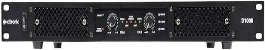 Citronic D1000 Commercial Power Amplifier 2 Channels 500W/4Ω 300W/8Ω 500W/100V Black
