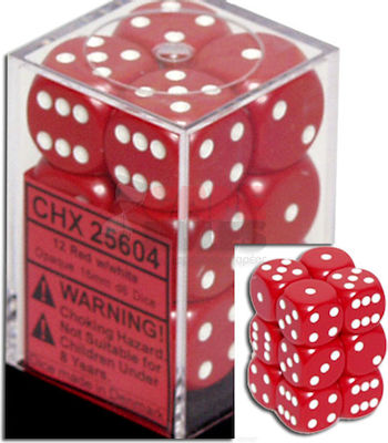 Chessex Opaque Dice D6 Red-White