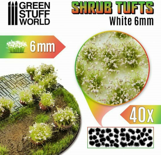 Green Stuff World Φυτό Μακέτας Shrubs Tufts (White) 40mmx4εκ.