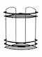 Tekno-Tel 455.BK082/BL Ъглов Стенен Рафт за баня Inox с 2 рафта 27x19x32см Черна