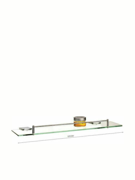Viometale 066.104.04 Wall Mounted Bathroom Shelf Glass with 1 Shelf 51.5x12x6cm