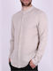 Shirt Mao Long Sleeve Linen Beige Beige