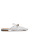 Guess Marisa Chunky Heel Leather Mules White