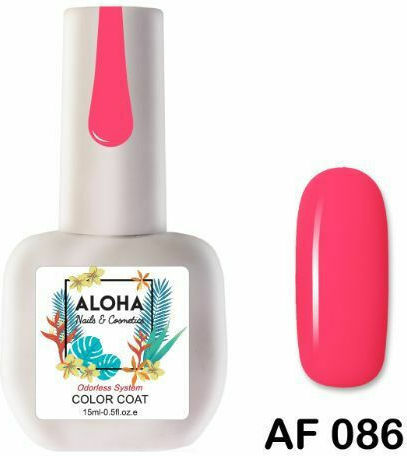 Aloha Fashion Semipermanent Lac de Unghii AF 086 Neon Rose 15ml 1buc