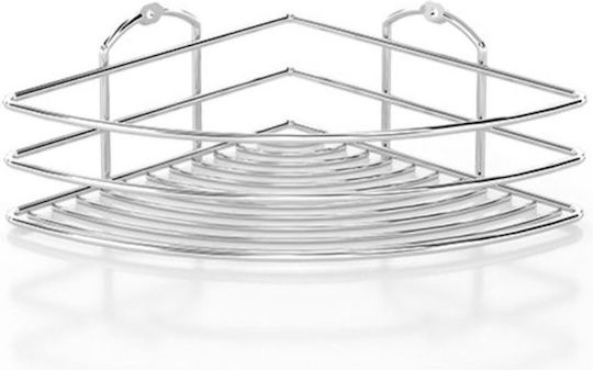 Tekno-Tel 455.BK021 Corner Wall Mounted Bathroom Shelf Inox 27x19x9cm Silver