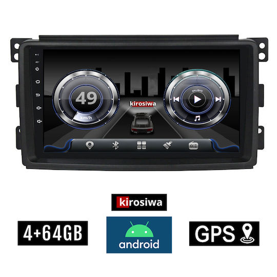 Kirosiwa Auto-Audiosystem für Smart FürVier / FürZwei 2004-2007 (Bluetooth/USB/AUX/WiFi/GPS) mit Touchscreen 9"
