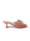 Janet & Janet Thin Heel Leather Mules Pink