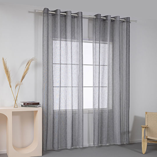 Beauty Home Κουρτίνα με Τρουκς Γκρί 140x270εκ.