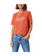 S.Oliver Γυναικείο T-shirt Πορτοκαλί με Στάμπα