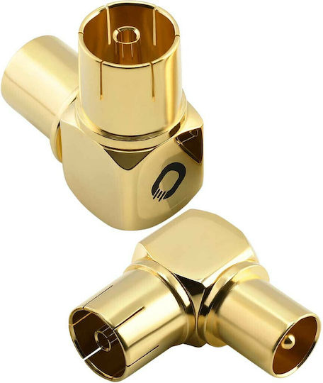 Oehlbach Konverter Koaxial männlich zu Koaxial weiblich Gold 2Stück D1C4403