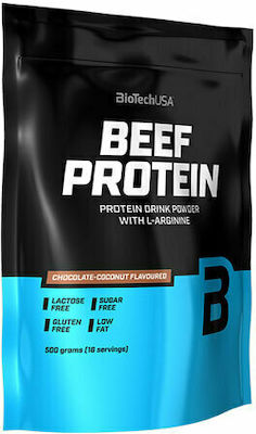 Biotech USA Beef Drink Powder with L-arginine Fără Gluten & Lactoză cu Aromă de Ciocolată cu nucă de cocos 500gr