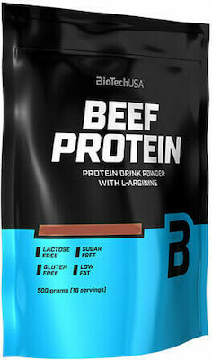 Biotech USA Beef Drink Powder with L-arginine Gluten & Lactose Free with Flavor Strawberry 500gr