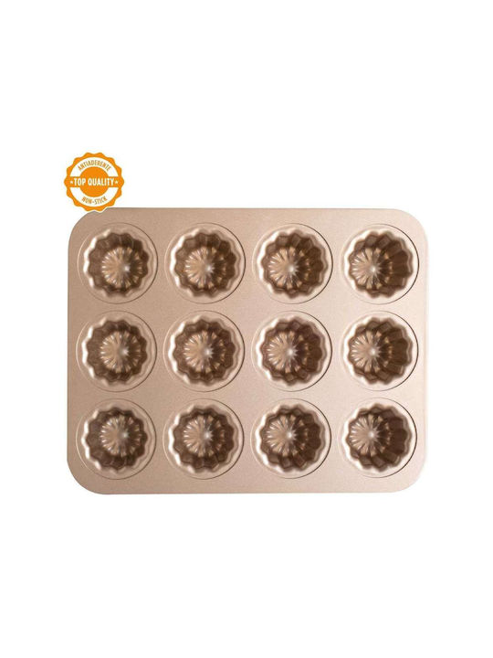 Decora Non-stick Aluminum Cupcakes & Muffins 12 Cups Baking Pan Rose Gold
