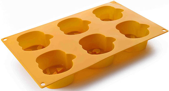 Ibili Formă de Patiserie pentru Cupcakes/Muffins din Silicon 6 Locuri 39x17x5buc 1buc