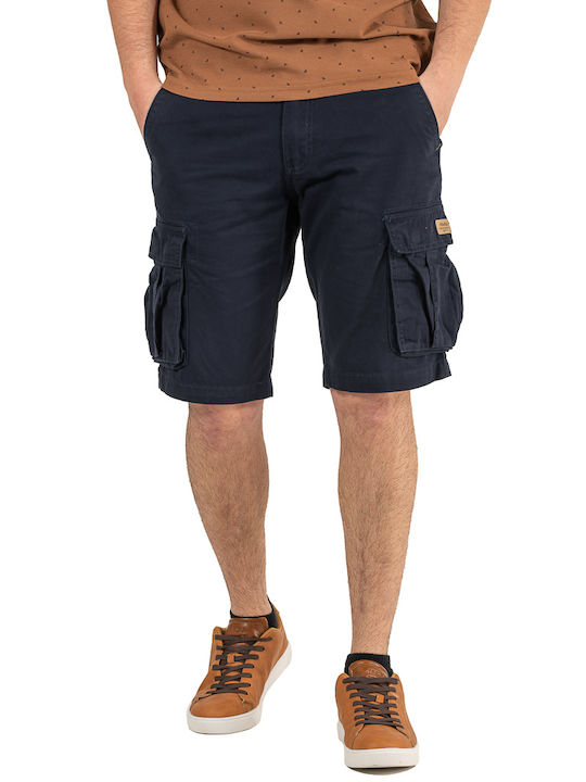 Double Men's Cargo Shorts Navy Blue