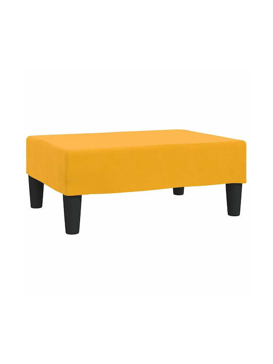 Stool Footstool Upholstered with Velvet Yellow 78x56x32cm