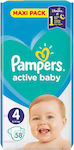 Pampers Active Baby Πάνες με Αυτοκόλλητο No. 4 για 9-14kg 58τμχ