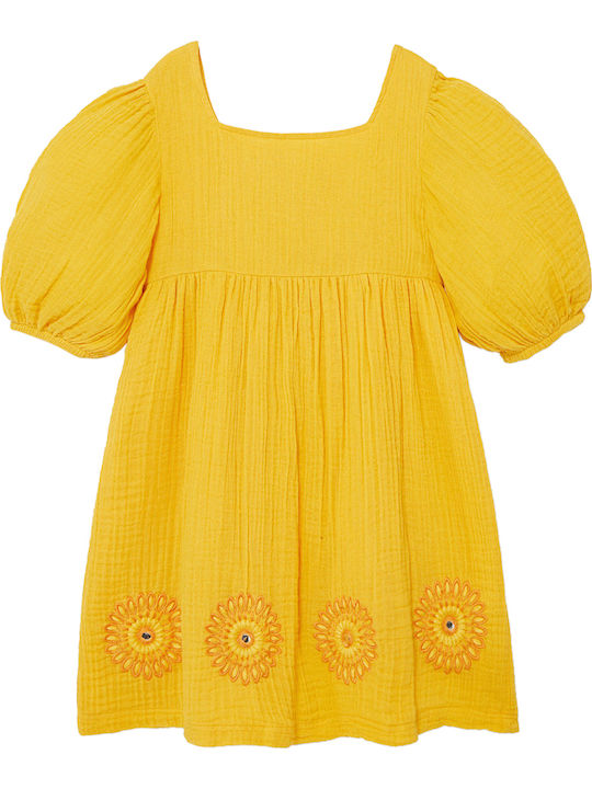 Lara Children's Dress Short Sleeve Yellow