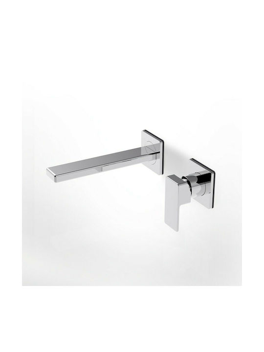 La Torre Profili Built-In Mixer & Spout Set for Bathroom Sink with 1 Exit Chrome