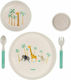 Reer Feeding Set Wildlife made of Wood Beige 5pcs