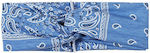 Elastic Hair Headband Boho Bandana Print One Size Blue
