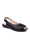 Germania Γυναικείες Μπαλαρίνες Slingback σε Μαύρο Χρώμα