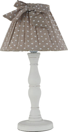 Fan Europe Sweet Wood Vintage Table Lamp for Socket E27 with Brown Shade and White Base
