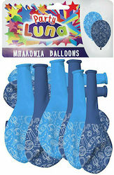 Set of 8 Balloons Latex Blue Birthday-Celebration 32cm