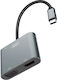 XO HUB001 Converter USB-C male to HDMI / VGA female Gray 1pcs