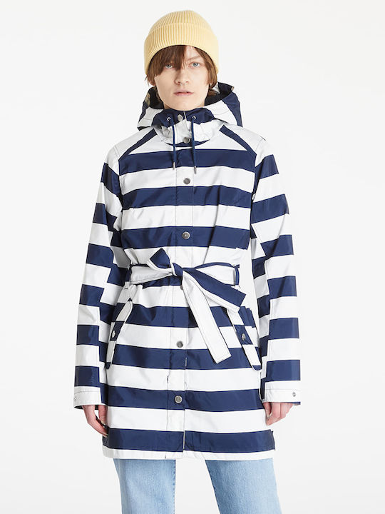 Lyness II Women's for Hiking Long Parka Jacket Waterproof and Windproof for Winter with Hood Stripe Evening Blue